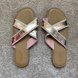 TOMS Viv Rose gold sandals size 10 NWOT